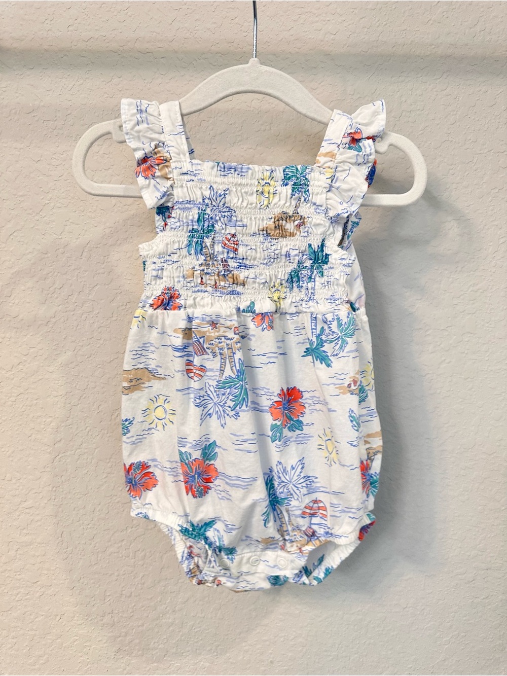 Baby Girl Tropical Beach Sleeveless Romper